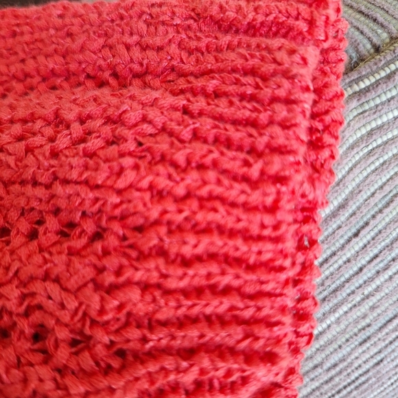 Rachel Zoe Sweater SzL/XL? Red Lng Sleeves Detail Back/Sleeves Banded Cuff/Hem - Picture 6 of 9